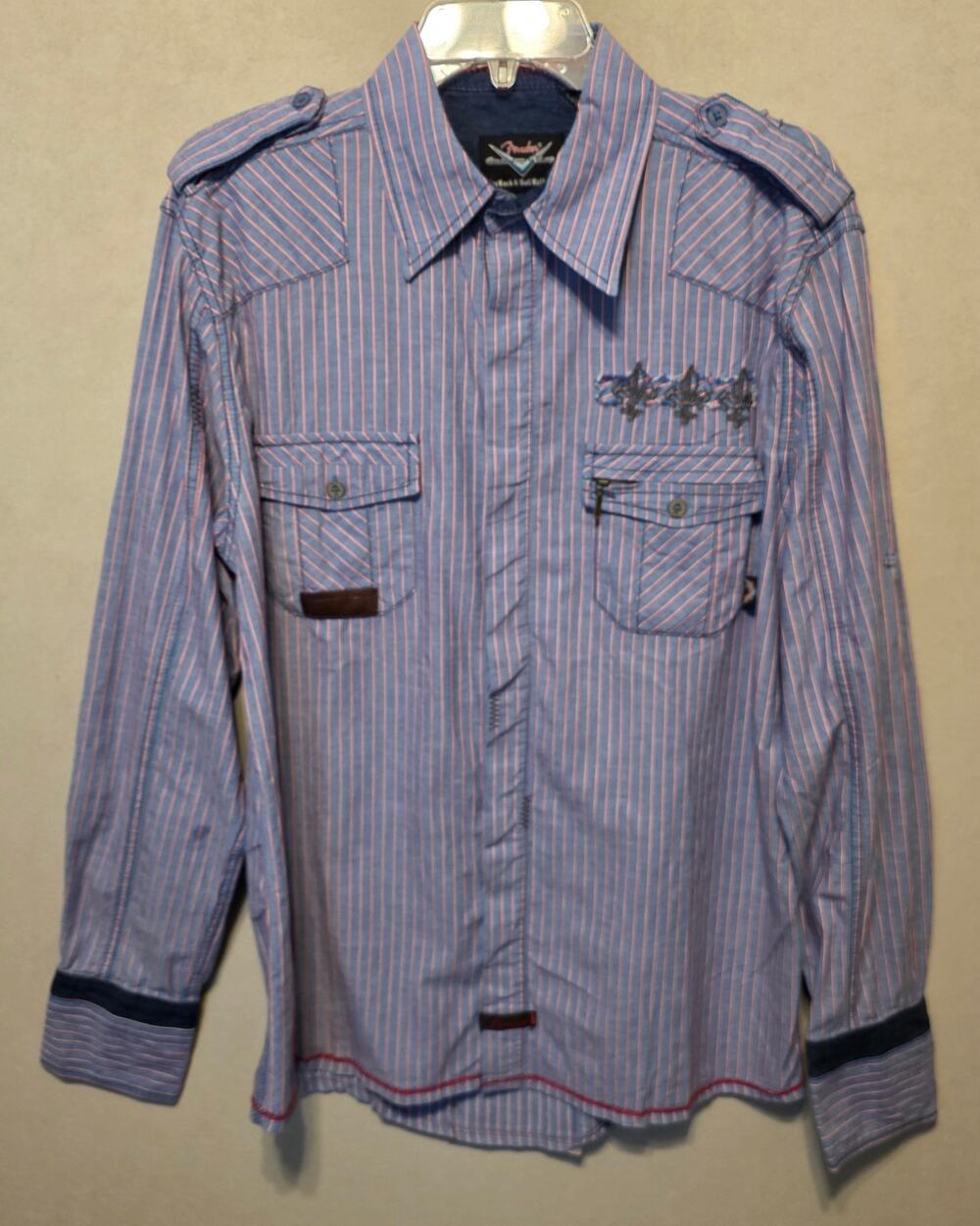 NWOT Fender Custom Shop "Rock & Roll Religion" button down L-sleeve shirts L